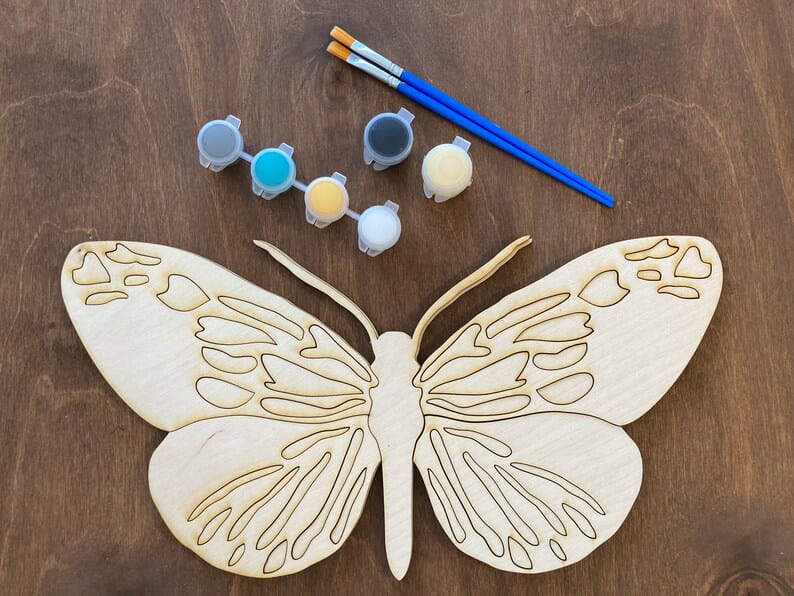 Wooden Butterfly craft Painting Kit, Craft Kit for Kids