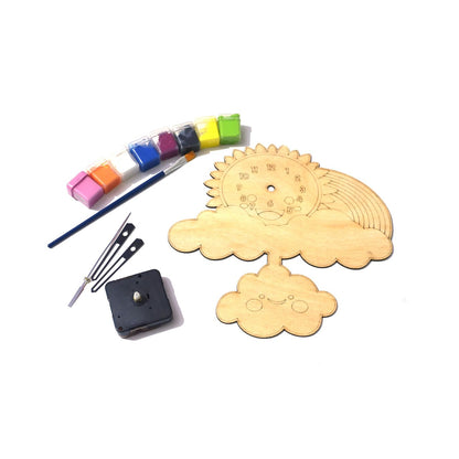 Rainbow Wooden craft Wall Clocks for Kids' Rooms
