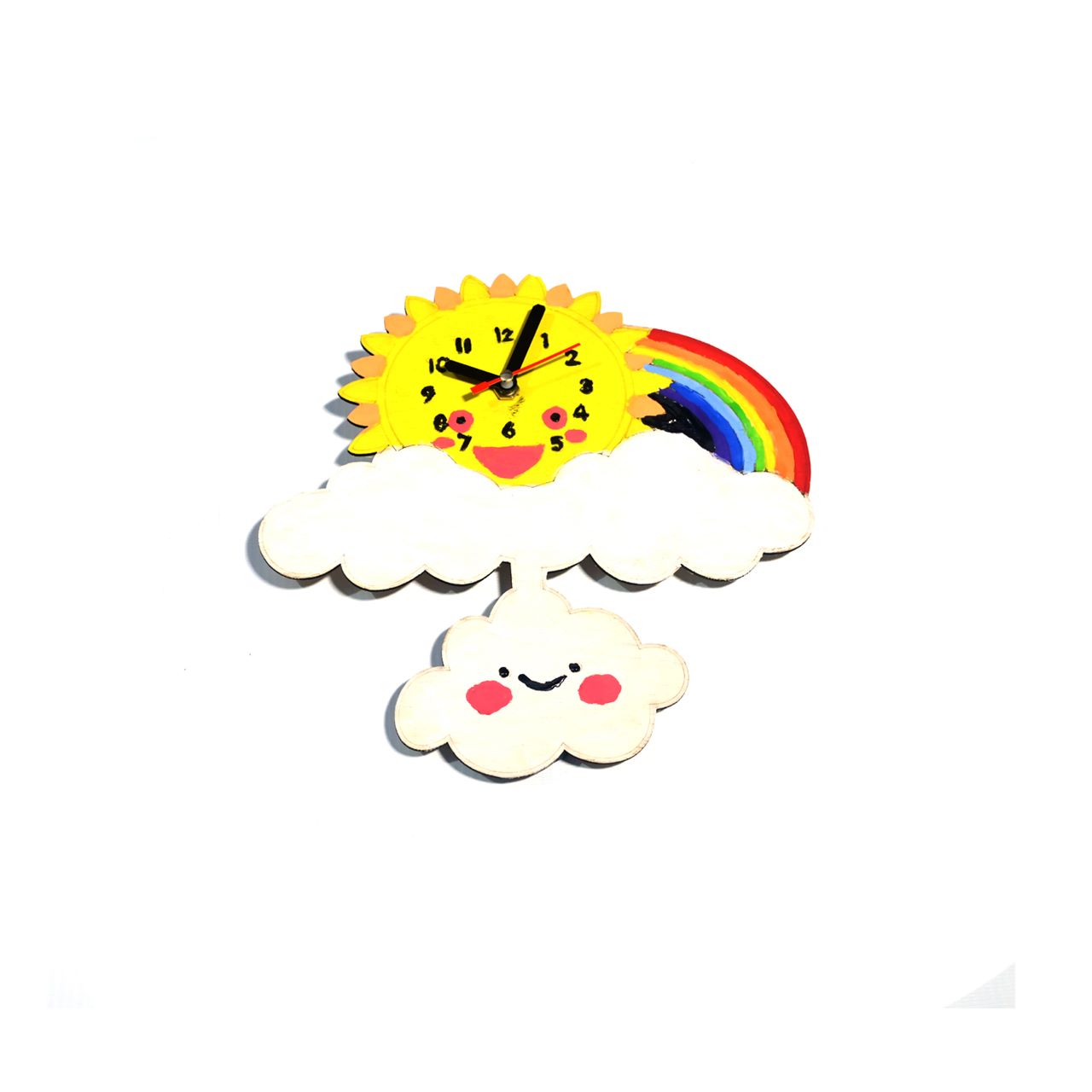 Rainbow Wooden craft Wall Clocks for Kids' Rooms